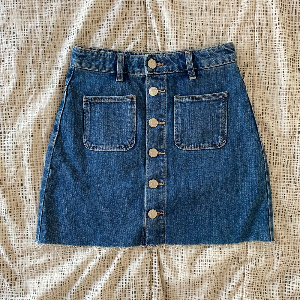zara denim skirt